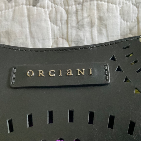 Orciani Carioca Leather Bag Tote - Black Fun Multicolor w/ Separate Wristlet NWT - Picture 2 of 16